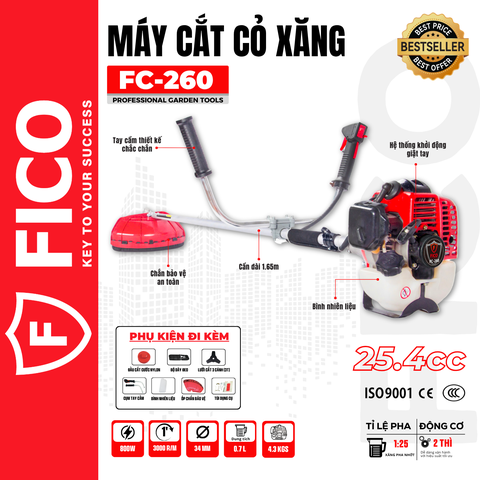 MÁY CẮT CỎ XĂNG FICO FC-260