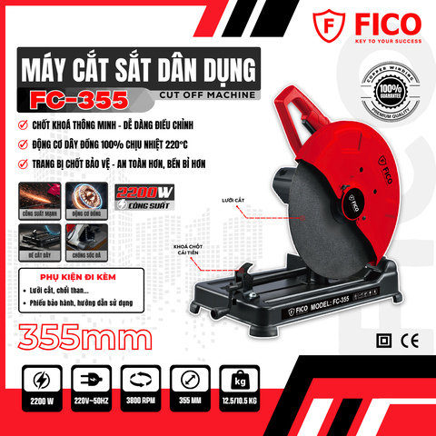 MÁY CẮT SẮT DÂN DỤNG FICO FC-355