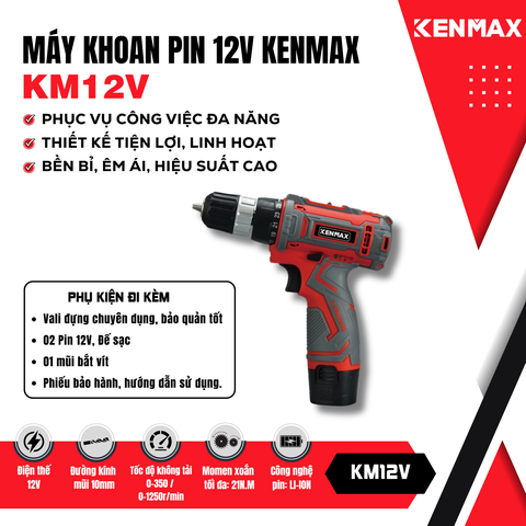 Máy khoan pin 12V KENMAX | KM12V