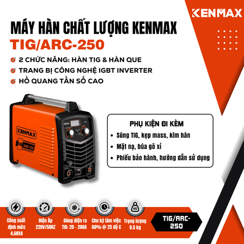 Máy hàn điện tử KENMAX | TIG/ARC-250