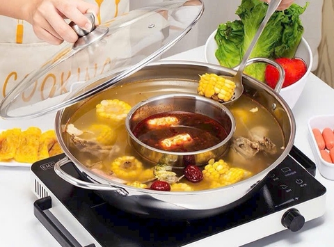 NỒI LẪU INOX NẮP KÍNH