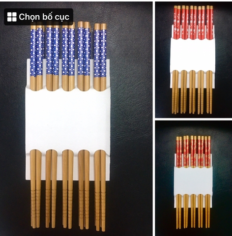 ĐŨA GỖ DECAL HOA-10 ĐÔI