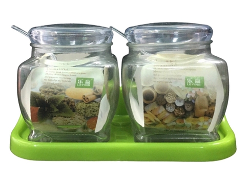 HỦ ĐỰNG GIA VỊ THỦY TINH -2 CÁI