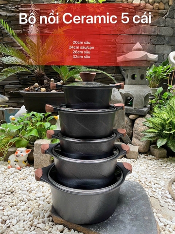 BỘ NỒI CERAMIC 5 CÁI