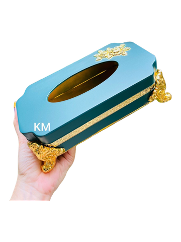 HỘP ĐỰNG KHĂN GIẤY MÀU XANH