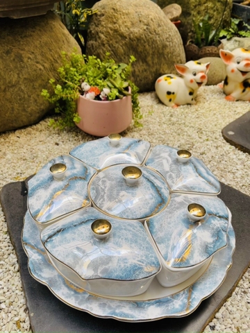 MỨT SỨ 5 NGĂN BÈO VIỀN VÂN ĐÁ