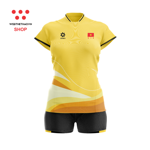 Bộ quần áo thi đấu đội tuyển bóng chuyền Nữ Việt Nam 2024 "Vàng" WJ-371-01 - Hàng Chính Hãng