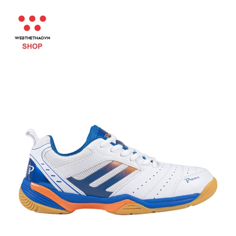 Giày Cầu Lông / Bóng Chuyền Động Lực Promax "White/Blue/Orange" PR-240625-03 - Hàng Chính Hãng