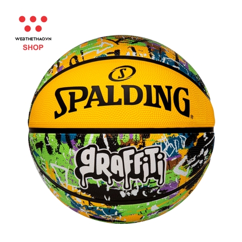 Bóng rổ Spalding Green/Yellow Graffiti – Indoor/Outdoor Size 7 84-374z - Hàng Chính Hãng