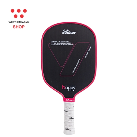 Vợt Pickleball Zocker Happy HP02 Super Quality "Pink" HP02-03 - Hàng Chính Hãng