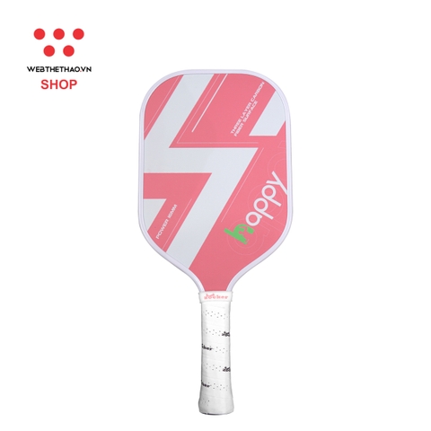 Vợt Pickleball Zocker Happy HP01 Standard Thunder "White/Pink" HP01-05 - Hàng Chính Hãng