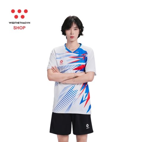 Bộ quần áo luyện tập đội tuyển bóng chuyền Nam Việt Nam 2024 "Trắng" MJ-E2214-1 - Hàng Chính Hãng