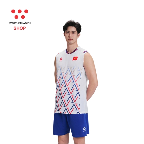 Bộ quần áo thi đấu (bản player) đội tuyển bóng chuyền Nam Việt Nam "Trắng" WJ-E4108-02 - Hàng Chính Hãng