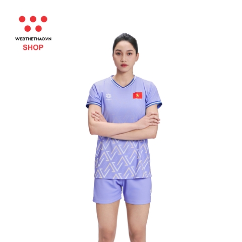 Bộ quần áo luyện tập đội tuyển bóng chuyền Nữ Việt Nam "Tím" WJ-E2106-02 - Hàng Chính Hãng