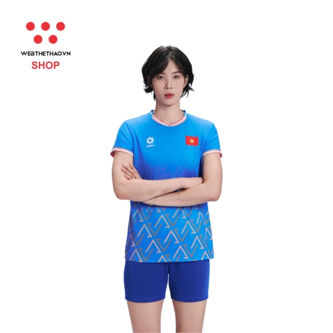 Bộ quần áo luyện tập đội tuyển bóng chuyền Nữ Việt Nam "Xanh" WJ-E2106-03 - Hàng Chính Hãng