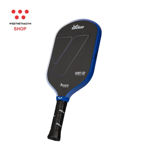 Vợt Pickleball Zocker Happy HP02 Gen 2 "White/Blue" HP02-G2-02 - Hàng Chính Hãng