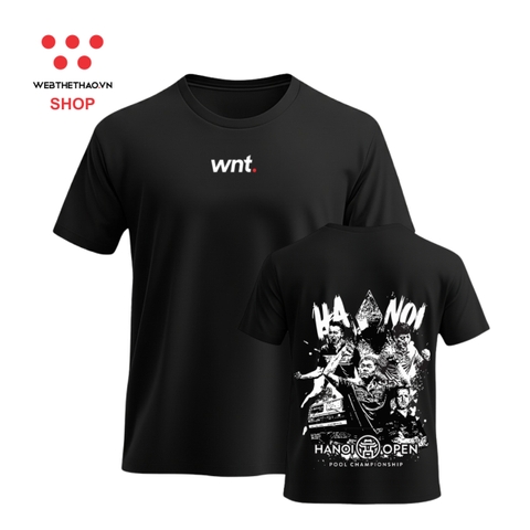 Áo phông thể thao của giải bi-a Hanoi Open 2025 "Đen" - Hàng Chính Hãng