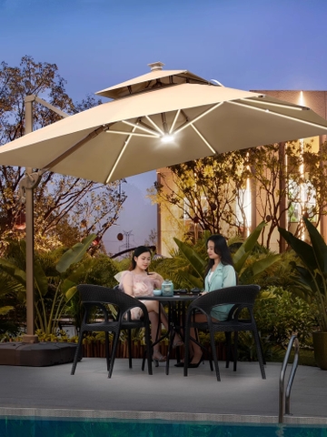 Dù Lệch Tâm Vuông Có Đèn Led - Thiết Kế Hiện Đại, Tiết Kiệm Năng Lượng