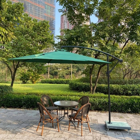 Dù Lệch Tâm Tròn 2m5 Màu Xanh