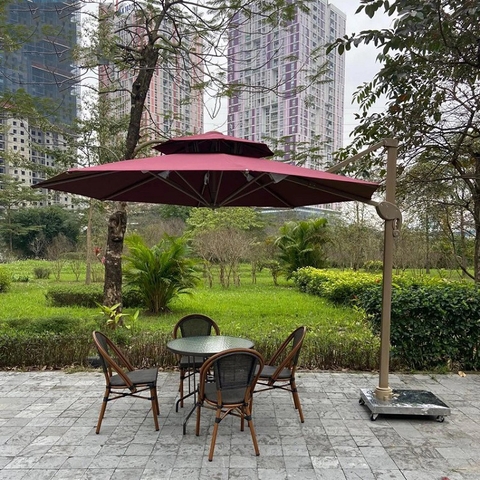 Ô Dù Lệch Tâm Tròn 3m Hợp Kim Nhôm Nâng Hạ