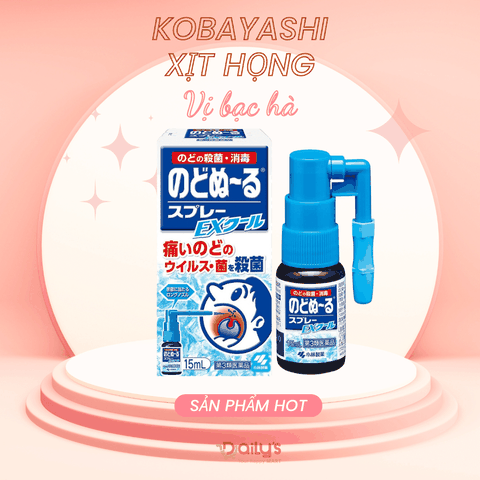 KOBAYASHI Xịt họng giảm ho, giảm viêm họng vị bạc hà
