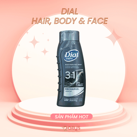 DIAL MEN Gel tắm gội nam 3in1  body + hair + face wash 473ml