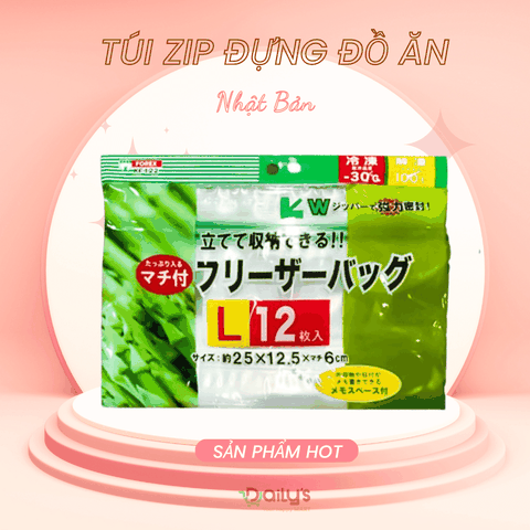 (Nhật Bản) Túi zip đựng thực phẩm size S M L