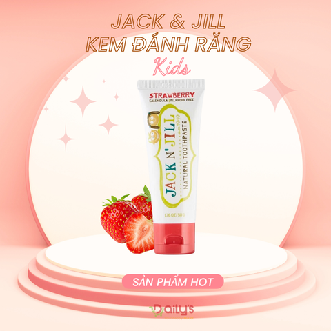 JACK N' JILL BANNA Kem đánh răng strawberry 50g (Màu đỏ)