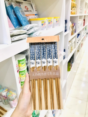 (Nhật Bản) Đũa tre tự nhiên vỉ 5 đôi