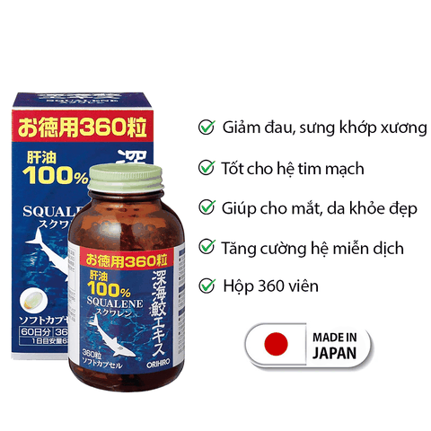 SQUALENE ORIHIRO Viên uống dầu gan cá mập (360 viên)