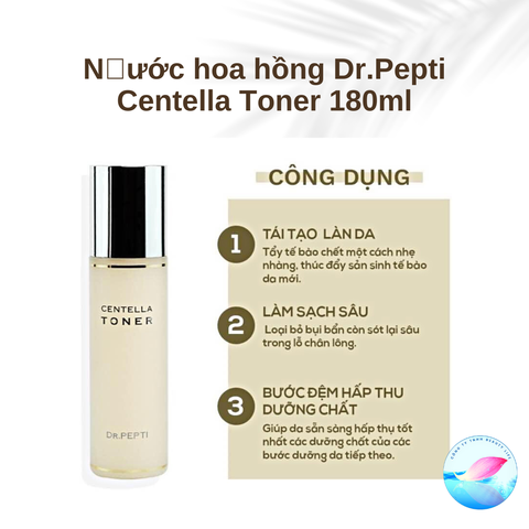 Nước Hoa Hồng Làm Dịu Da Dr.Pepti Centella Toner 180ml