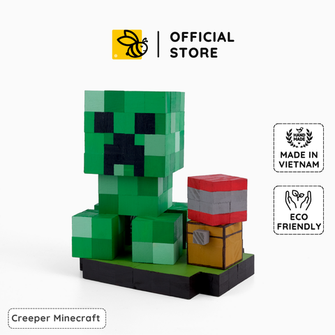 Mô Hình Gỗ Minecraft Creeper (Art Toy)