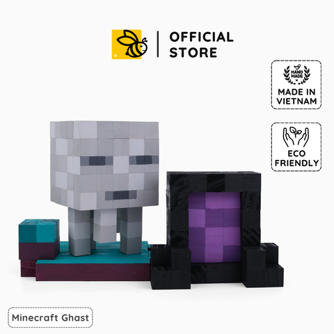 Mô Hình Gỗ Minecraft Ghast (Art Toy)