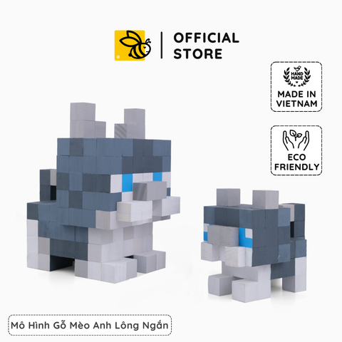 Mô Hình Gỗ Mèo Anh (Art Toy)