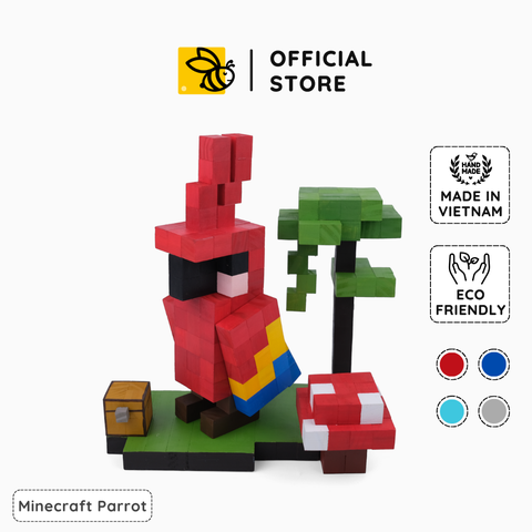 Mô Hình Gỗ Vẹt Đỏ (Art Toy)