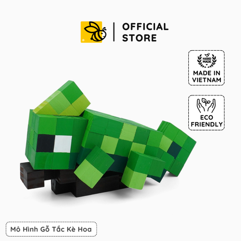 Mô Hình Gỗ Tắc Kè Hoa (Art Toy)