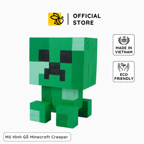 Mô Hình Gỗ Minecraft Creeper (size s)
