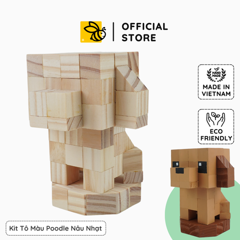 (DIY) Kit Tô Màu Chó Poodle Nâu Nhạt