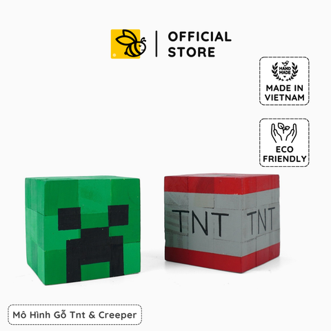 Mô Hình Gỗ Minecraft TNT & Creeper Block