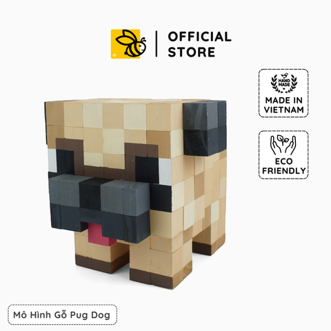Mô Hình Gỗ Chó Pug (Art Toy)