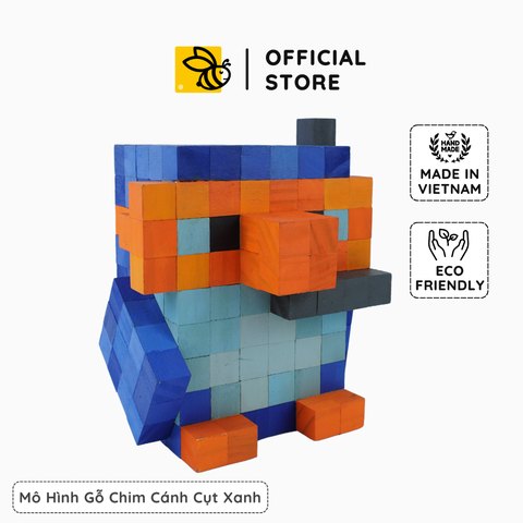 Mô Hình Gỗ Chim Cánh Cụt Xanh (Art Toy)