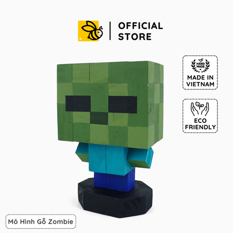 Mô Hình Gỗ Minecraft Zombie (size s)