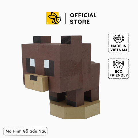 Mô Hình Gỗ Gấu Nâu (size s)