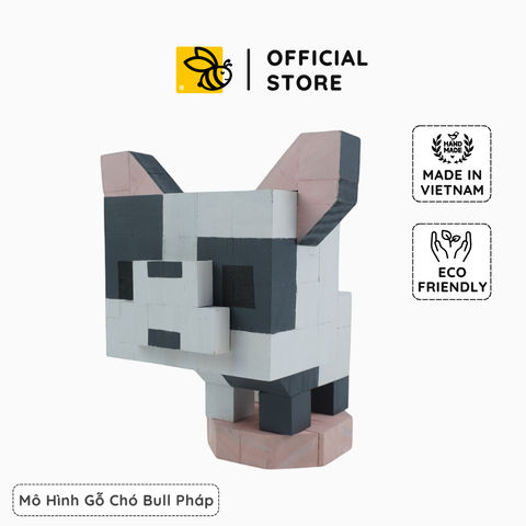 Mô Hình Gỗ Chó Bull Pháp