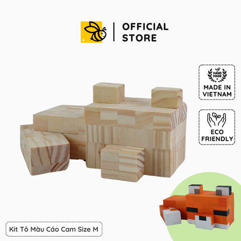 (DIY) Kit Tô Màu Minecraft Cáo Cam (size M)