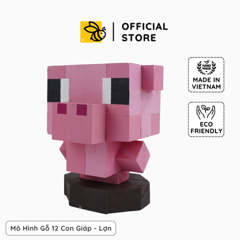 Mô Hình Gỗ 12 Con Giáp Hợi (Lợn)