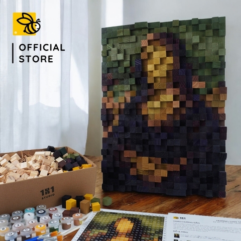 Kit Tự Làm Tranh Pixel Gỗ Mona Lisa (Blur)