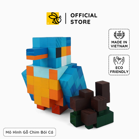 Mô Hình Gỗ Chim kingfisher (Art Toy)