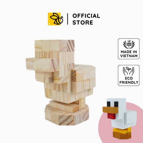 (DIY) Kit Tô Màu Mô Hình Minecraft Chicken Gà (s)