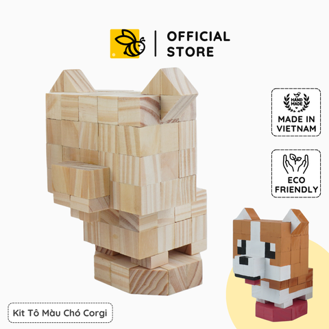 (DIY) Kit Tô Màu Chó Corgi Nâu Nhạt (size s)